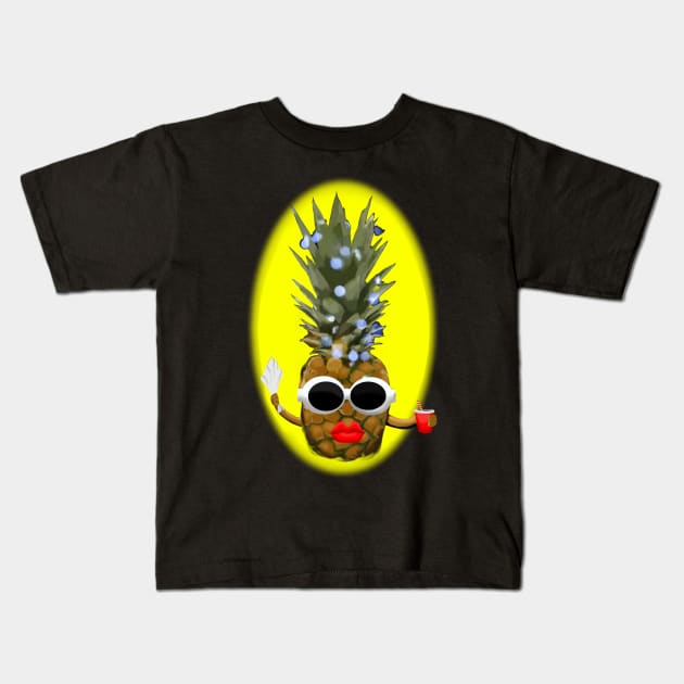 Party Pineapple Kids T-Shirt by Art by Eric William.s